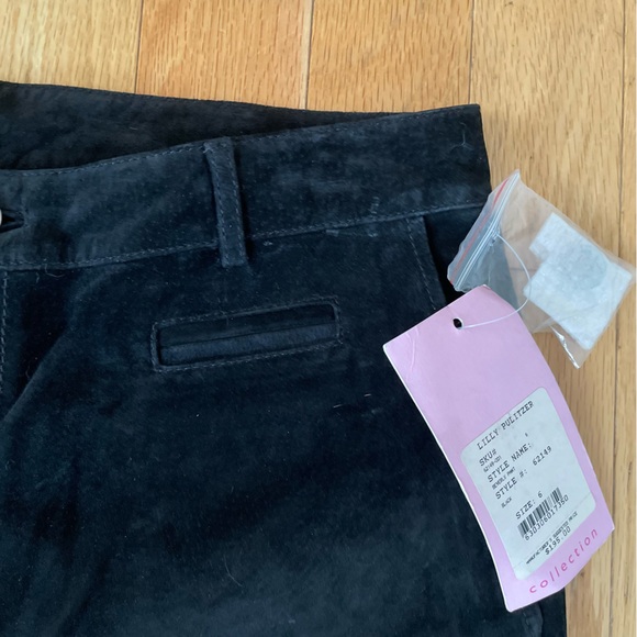Lily Pulitzer suede washable black high waisted pants NWT size 6 - Picture 9 of 16